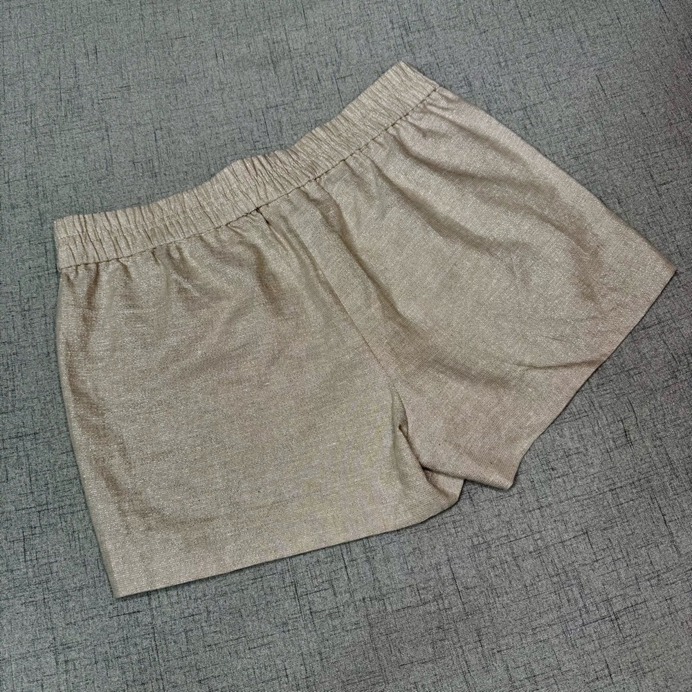 J. Crew Tropez Linen Metallic Shimmer Shorts with Pockets Size 4 - Picture 8 of 8